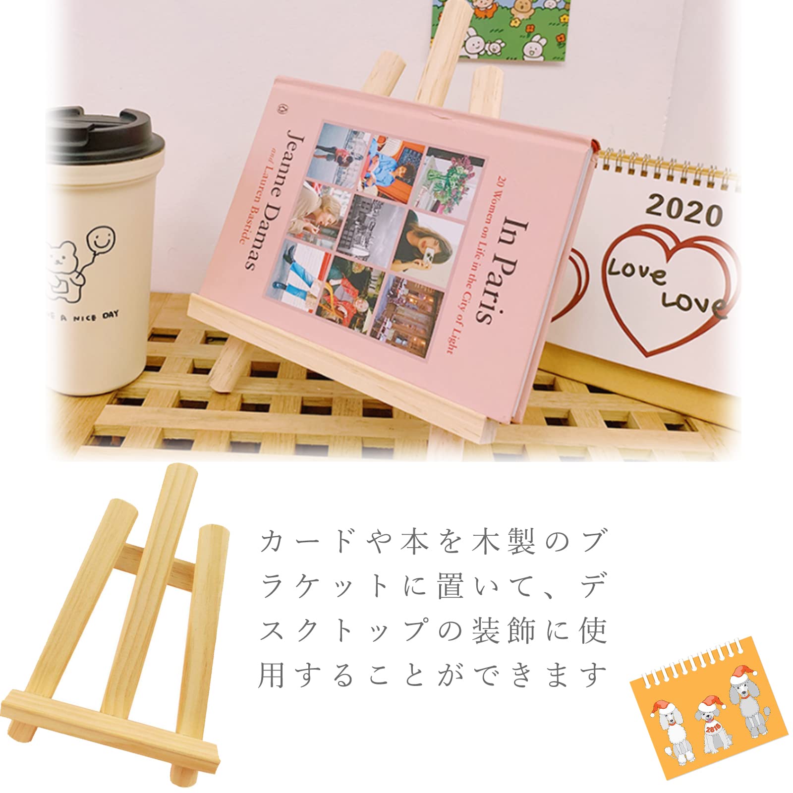 Amazon.co.jp: Maiitmor 1本 スタンド木製 ミニイーゼル 木製イーゼル